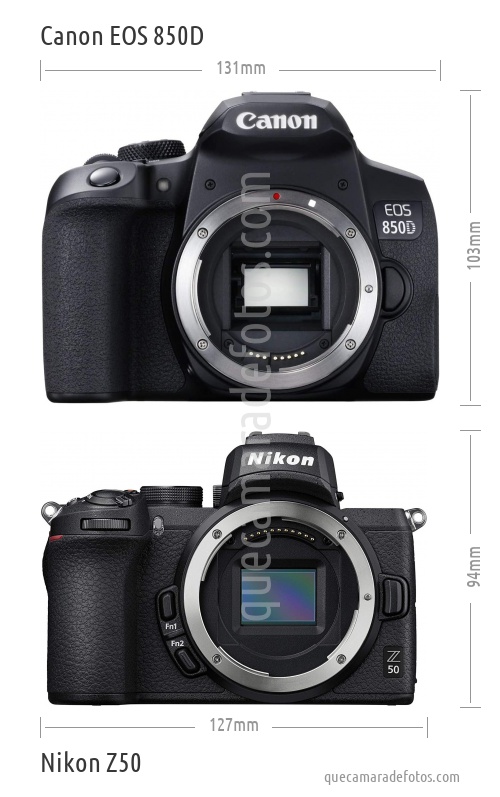 Canon EOS 850D vs Nikon Z50